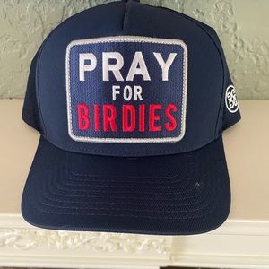 Blue Pray for Birdies golf hat